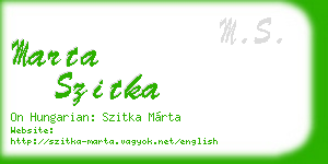 marta szitka business card